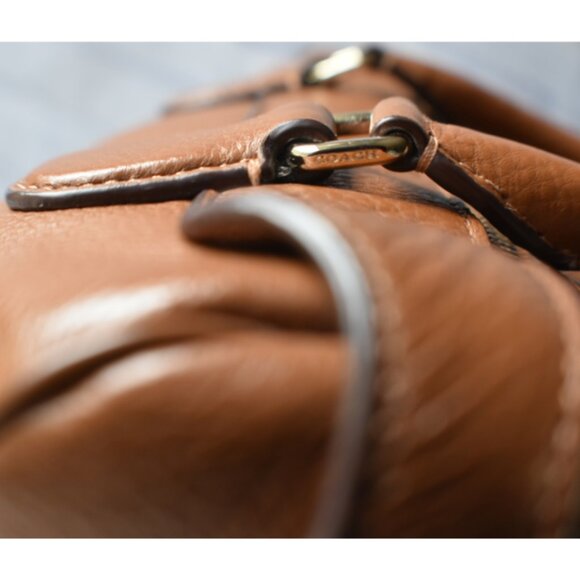 Preowned Coach Mini Bennett Satchel โ Saddle Brown Crossgrain Leather Purse - Picture 7 of 16